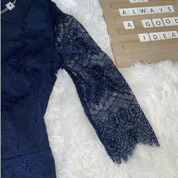 NWT Missmay Retro Gorgeous City Stretchy Navy Blue Lace Bodycon Dress sz medium - Picture 5 of 13